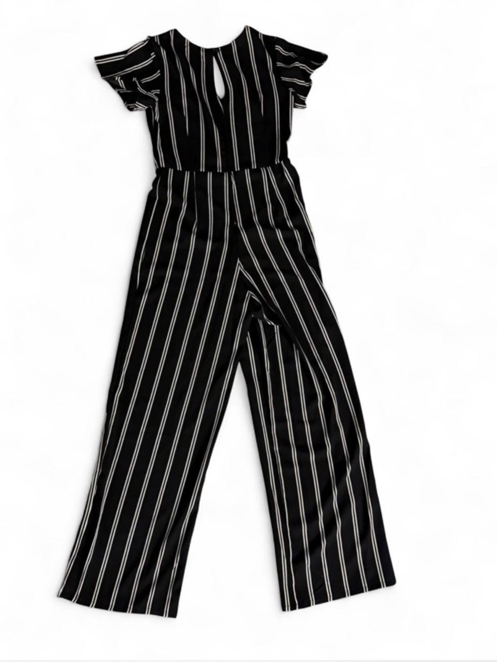 Crystal Sky Black & White Striped Wide Leg Jumpsuit with Keyhole Size 3 NWT - Picture 5 of 6
